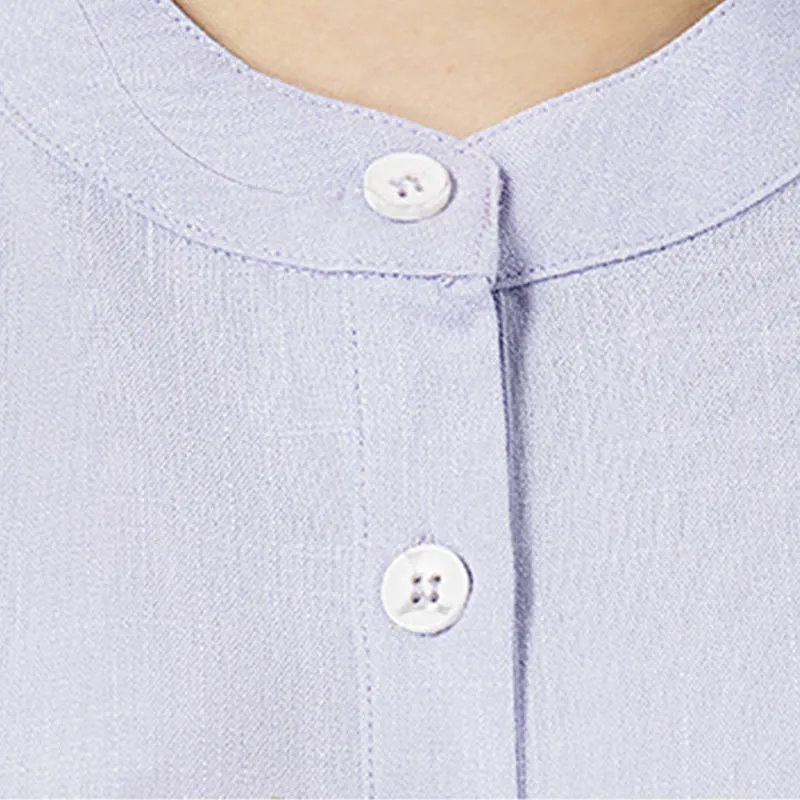 Mythstone 2Pcs Solid Color Three Quarter Shirt Top Pants Meditation Zen Tai Chi Cotton Linen Clothing Women's Set - Image 5