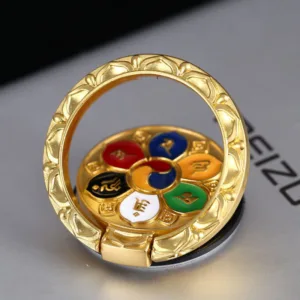Mythstone Tibetan Om Mani Padme Hum Peace Phone Ring Bracket Universal Phone Holder Decorations