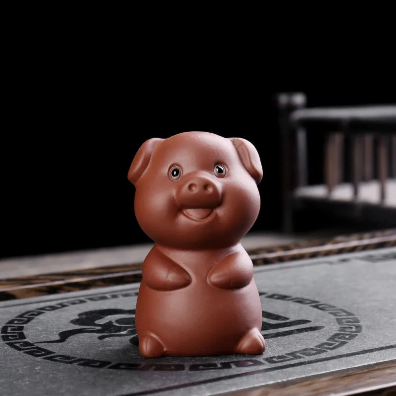 Mythstone Chinese Zodiac Purple Clay Wealth Ceramic Tea Pet Home Figurine Decoration - Image 17