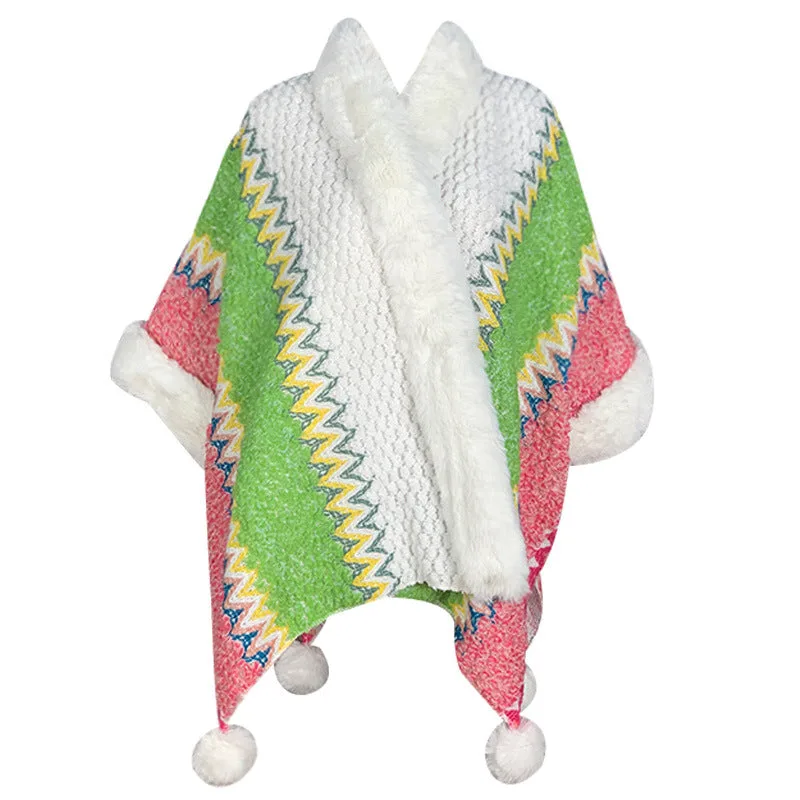 Mythstone Tibetan Multicolored Striped Shawl Winter Cozy Travel Scarf Wrap - Image 62