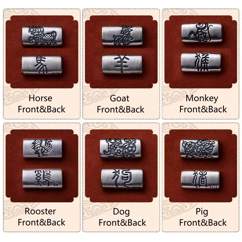 Mythstone 925 Sterling Silver 12 Chinese Zodiac Cinnabar String Bracelet - Image 29