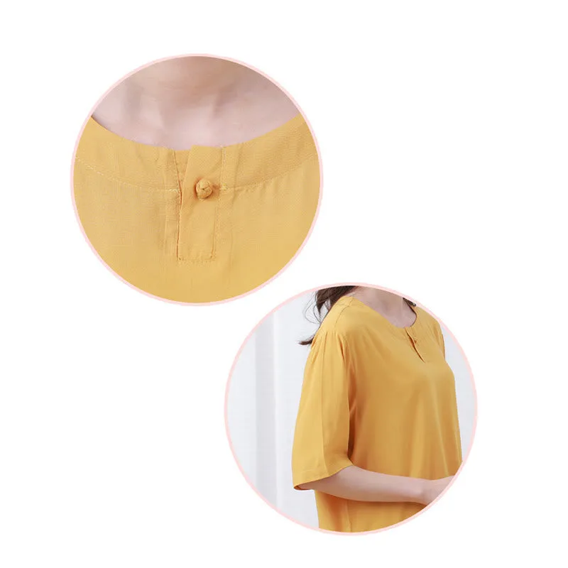 Mythstone 2Pcs Half Sleeve T-Shirt Pants Meditation Zen Tai Chi Cotton Linen Clothing Unisex Set - Image 8