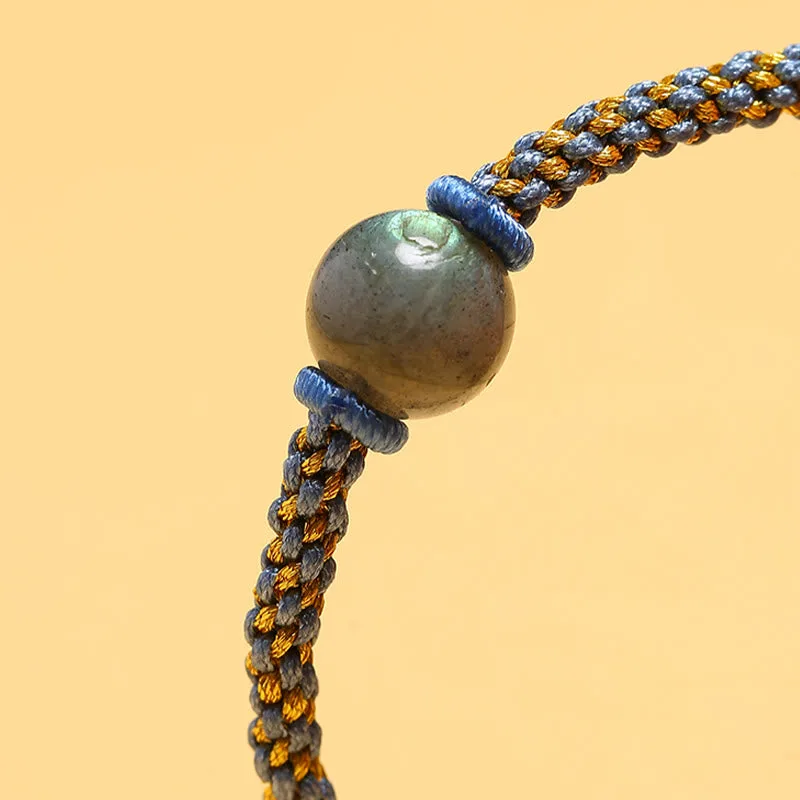 Mythstone Handmade Red Agate Amethyst Golden Rutilated Quartz Pink Crystal Bead Calm Braided Bracelet - Image 30