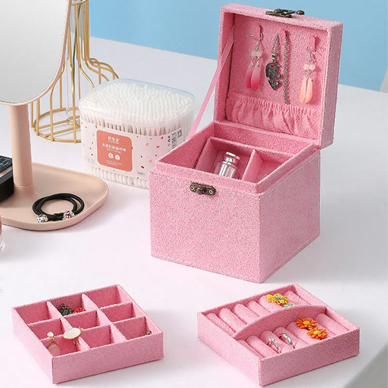 Mythstone Jewelry Box Organizer Three-Layer Jewelry Storage Box Flannel Gift Box - Image 14