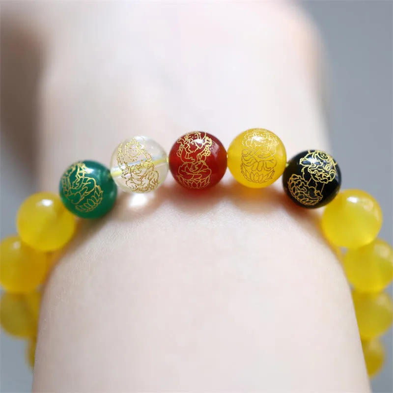 Mythstone Five Elements God of Wealth Various Agate Crystal Wealth Bracelet - Image 5