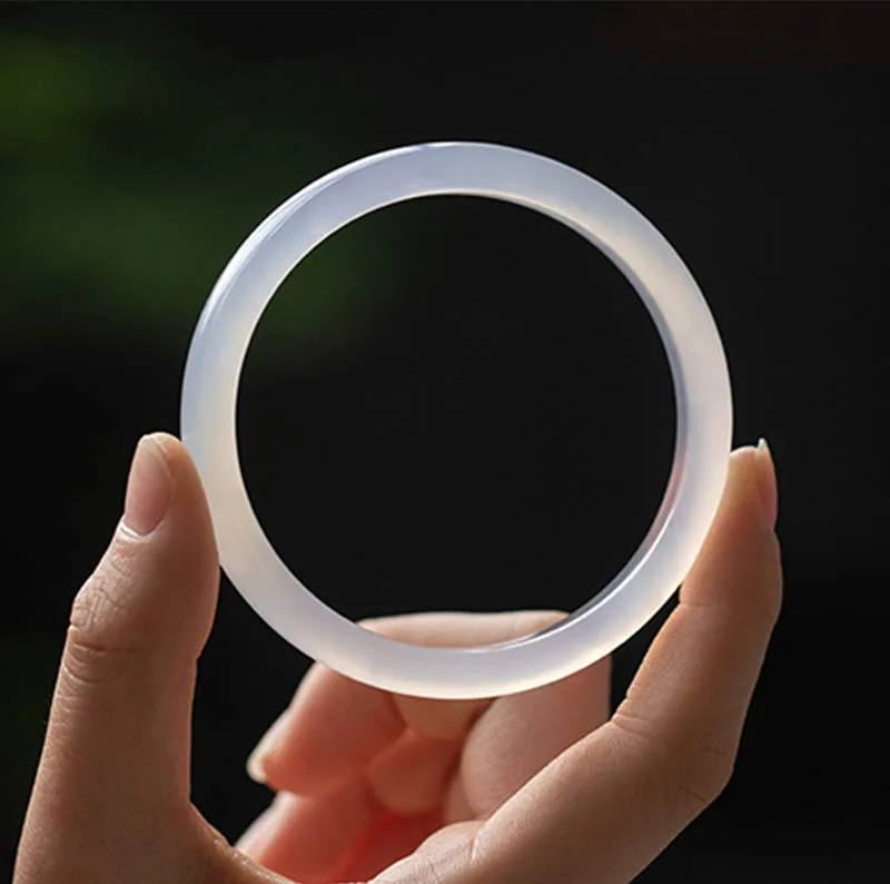 Mythstone Natural Chalcedony Harmony Positive Bracelet Bangle - Image 8