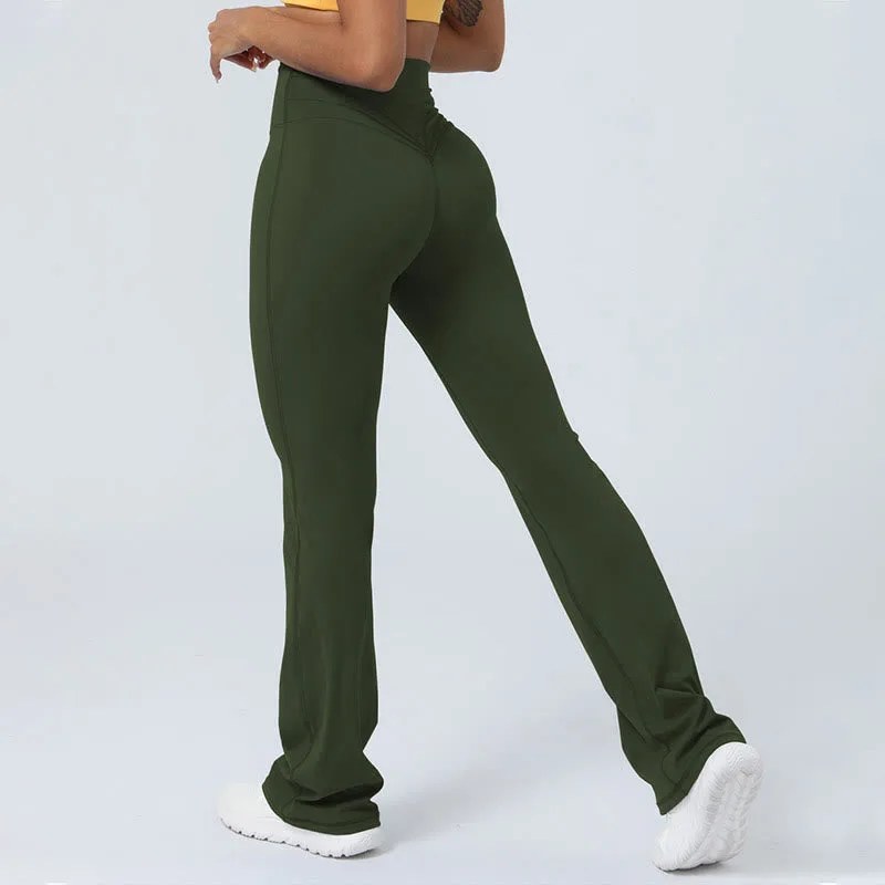 Mythstone Workout Sleeveless Backless Criss-Cross Strap Top Bra Flared Pants Sports Fitness Yoga Outfit - Image 19