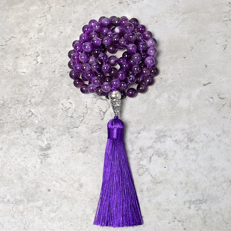 Mythstone Tibetan 108 Mala Beads Necklace Yoga Meditation Prayer Beads Necklace - Image 4