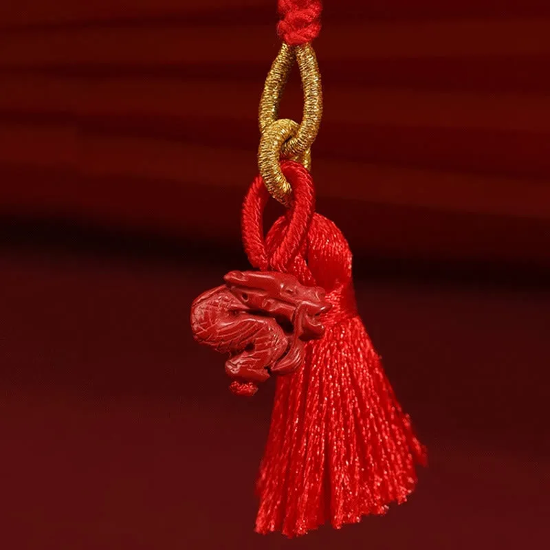 Mythstone Natural Cinnabar Dragon Blessing Red String Belly Chain - Image 9