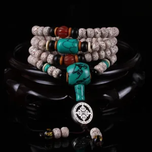 Mythstone Tibetan Turquoise Mala Bodhi Seed Purification Bracelet