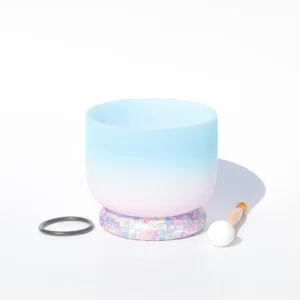 Mythstone Tibetan Crystal Sound Bowl Handcrafted for Yoga and Meditation Singing Bowl With Bag