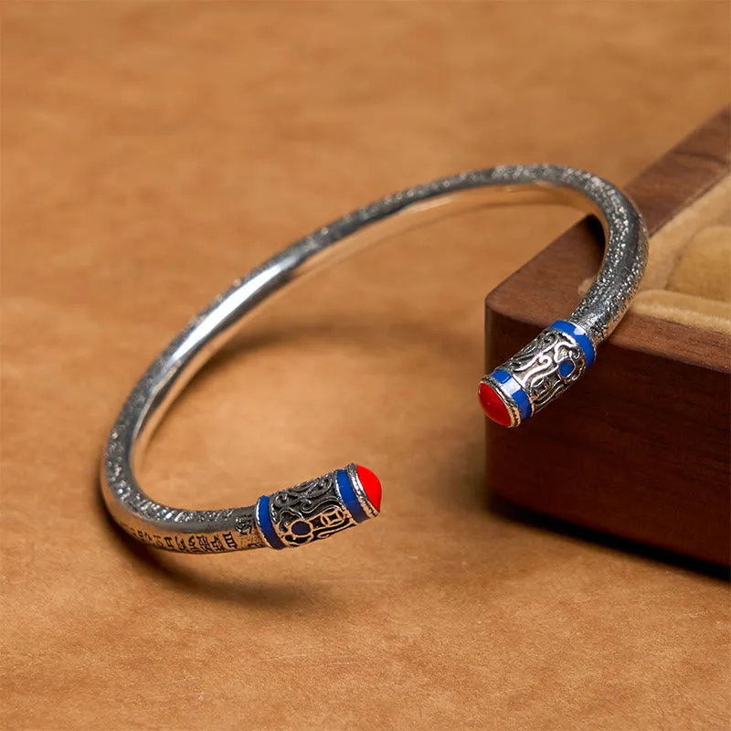 Mythstone Heart Sutra Carved Copper Coins Healing Bracelet Bangle - Image 8