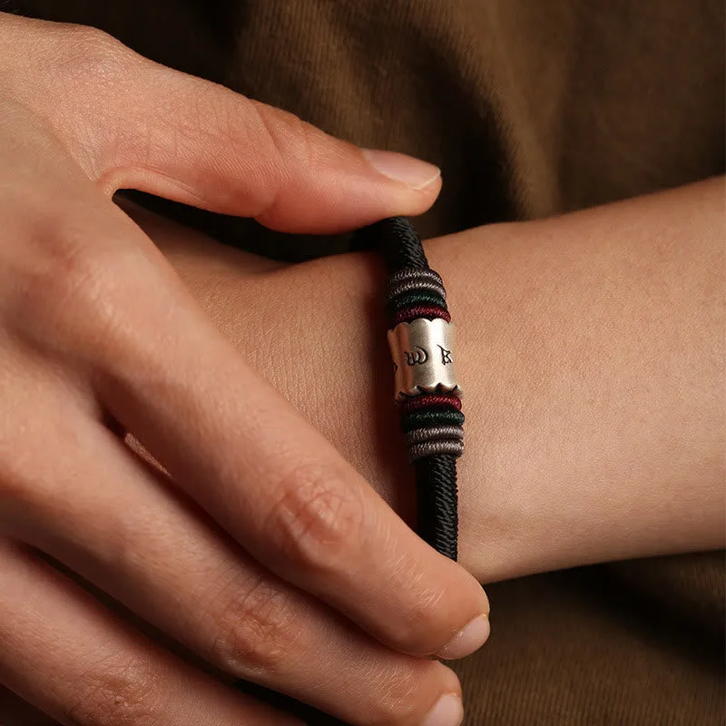 Mythstone 999 Sterling Silver Om Mani Padme Hum Peace Magnetic Buckle Bracelet - Image 6