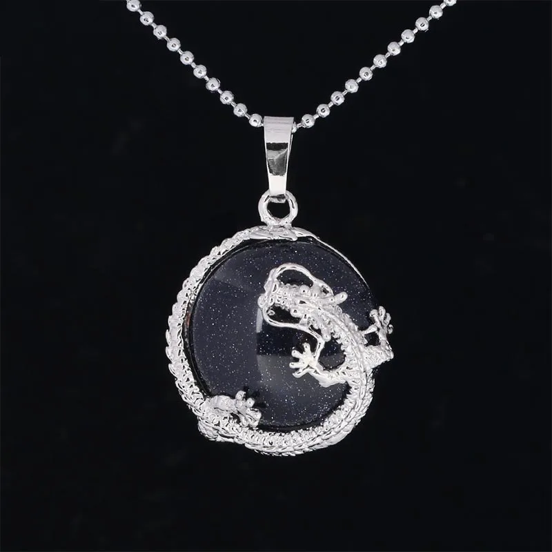 Mythstone Chinese Dragon Natural Quartz Crystal Healing Energy Necklace Pendant - Image 7