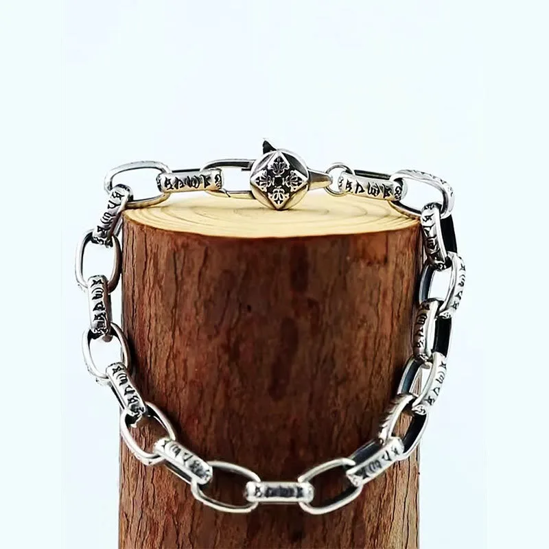 Mythstone Om Mani Padme Hum Double Dorje Copper Engraved Wisdom Bracelet - Image 7