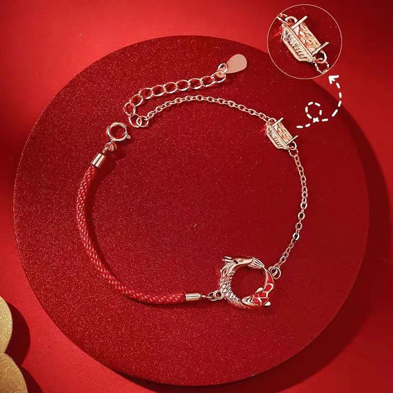 Mythstone - 925 Sterling Silver Year Of The Dragon Copper Koi Fish Luck Protection Bracelet - Image 4
