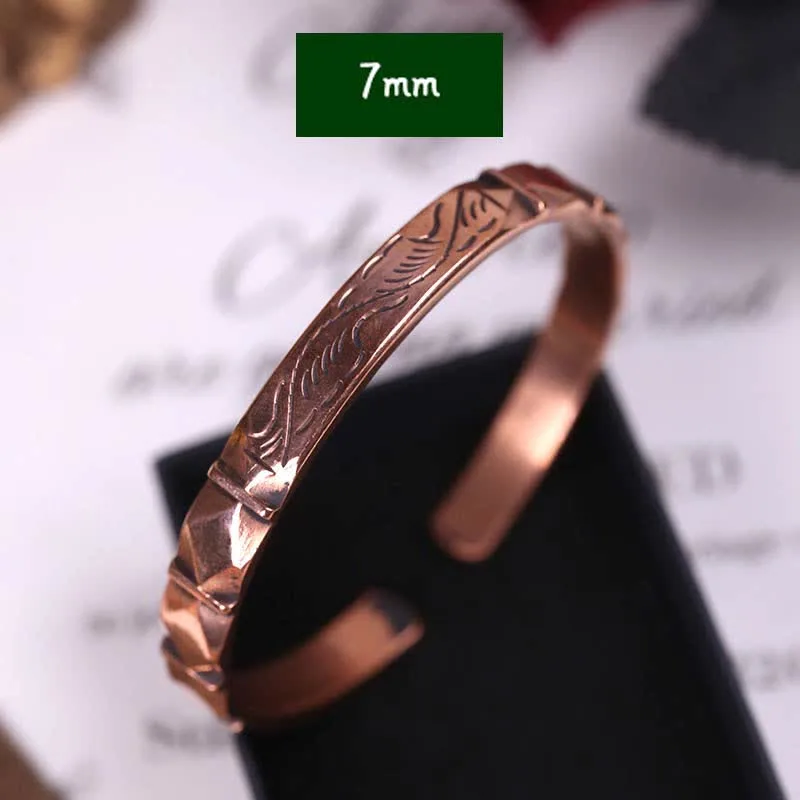 Mythstone Vintage Pattern Luck Balance Copper Cuff Bracelet Bangle - Image 6