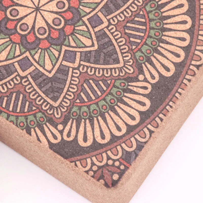 Mythstone Tibetan Mandala Mindful Yoga Cork Block - Image 5