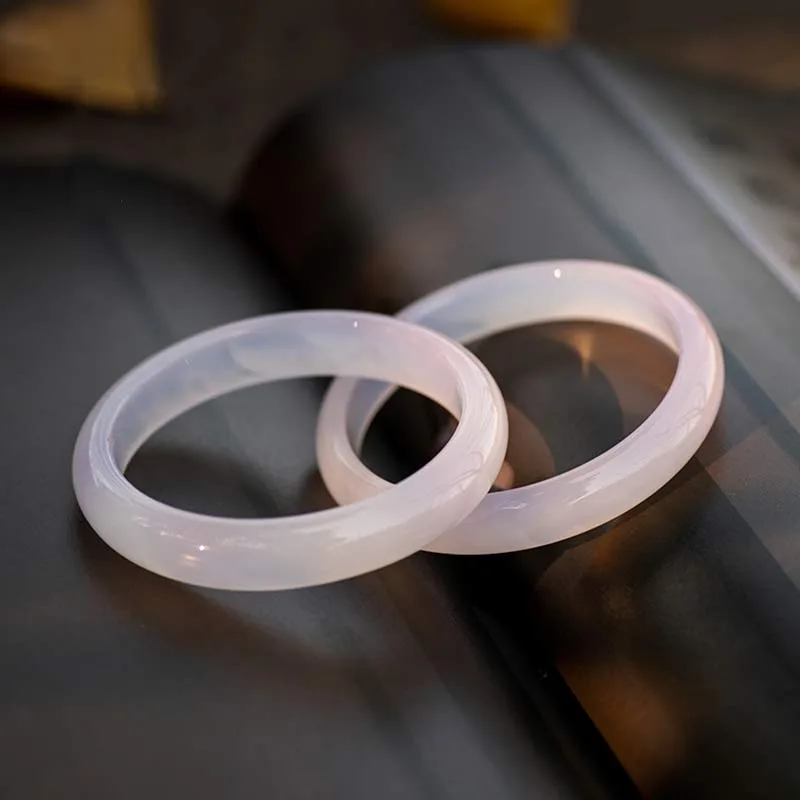 Mythstone Natural Chalcedony Harmony Positive Bracelet Bangle - Image 15