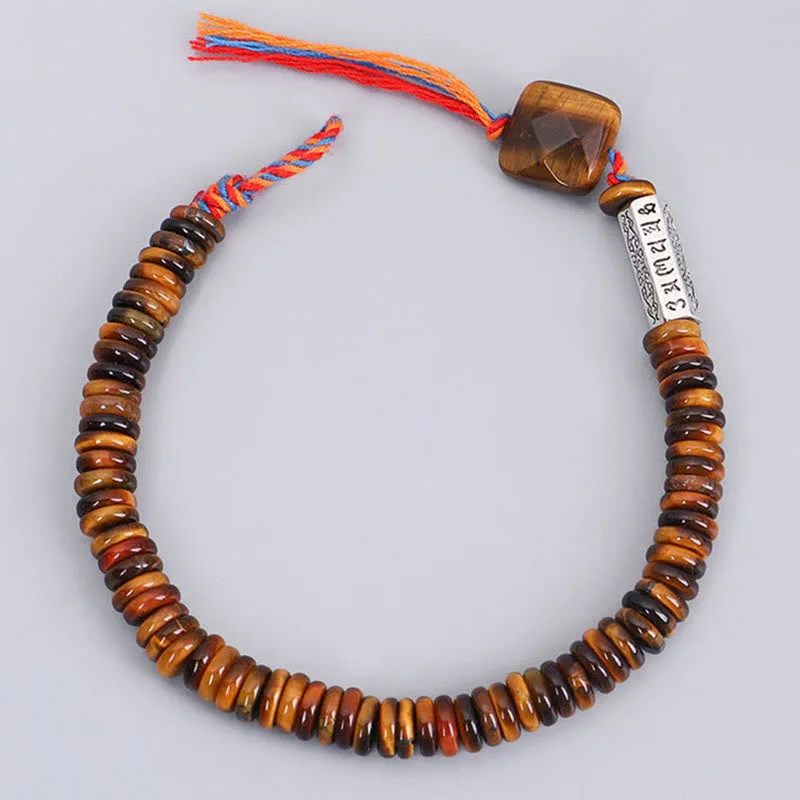 Mythstone Tibetan Tiger Eye Om Mani Padme Hum Protection Power Bracelet - Image 10