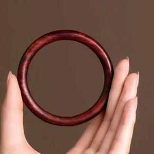 Mythstone Tibetan Small Leaf Red Sandalwood Ebony Green Sandalwood Protection Bracelet Bangle