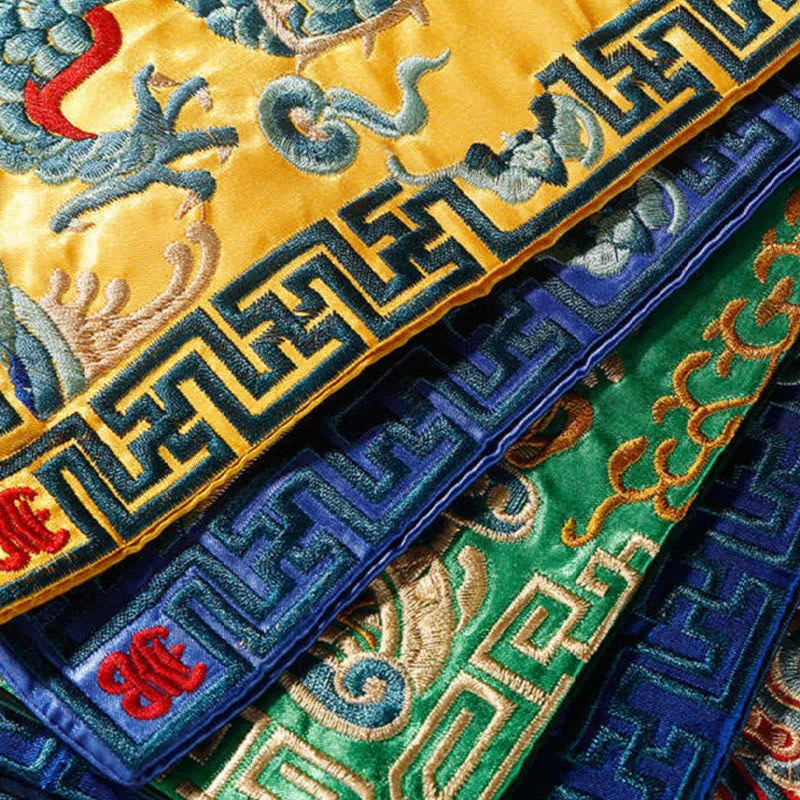 Mythstone Crane Phoenix Dragon Kirin Embroidered Cup Mat Pad Tea Cup Coaster Square Kung Fu Tea Mat - Image 5