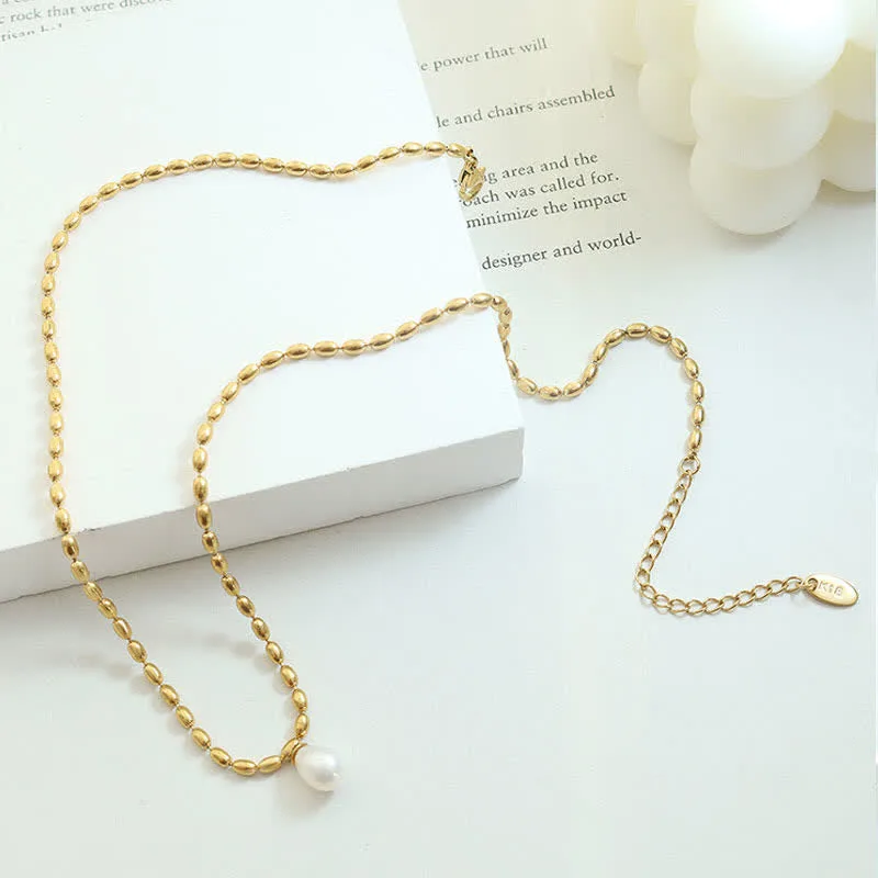 Mythstone Pearl Bead Peace Necklace Pendant - Image 6