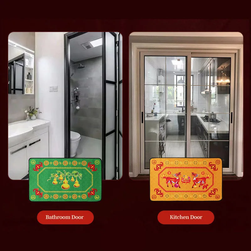 Mythstone - Five Elements Lucky Crane Gourd Kirin Dragon Axe Nine Koi Fish Non-slip Foot Pad Doormat - Image 18