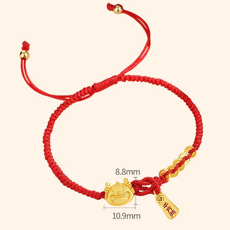 Mythstone Handmade 925 Sterling Silver Year of the Dragon Gold Copper Coin Luck Bracelet - Image 10