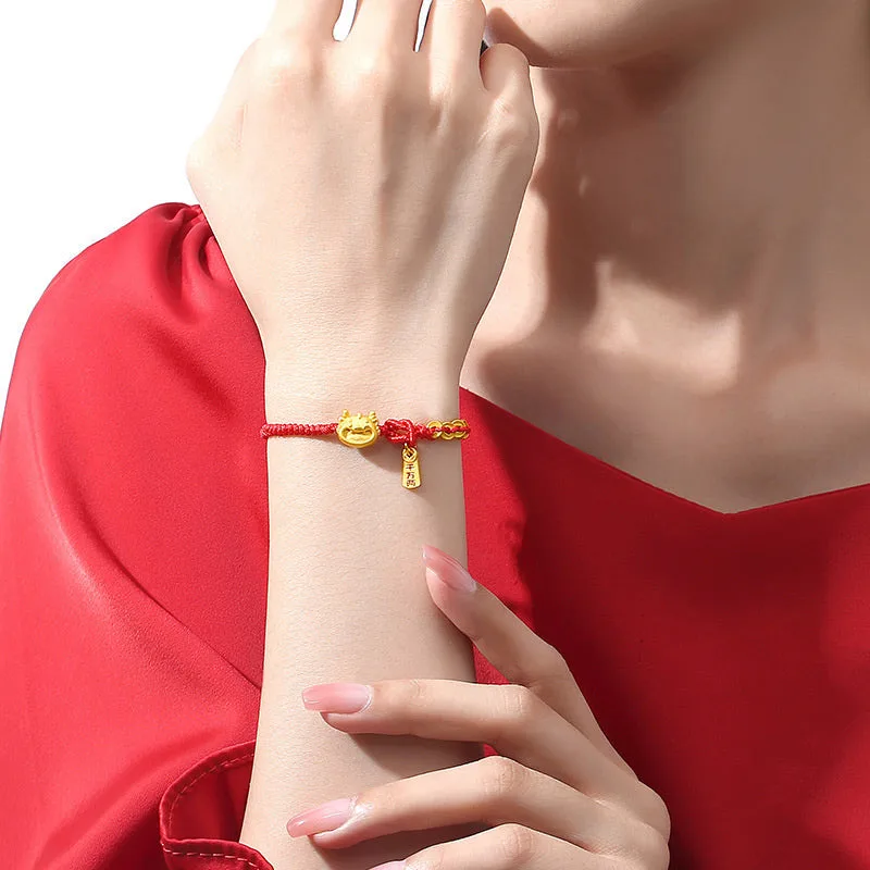Mythstone Handmade 925 Sterling Silver Year of the Dragon Gold Copper Coin Luck Bracelet - Image 7