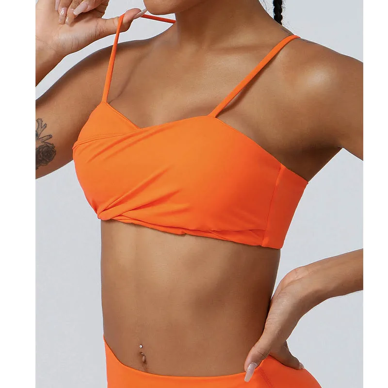 Mythstone Workout Sleeveless Backless Criss-Cross Strap Top Bra Flared Pants Sports Fitness Yoga Outfit - Image 37