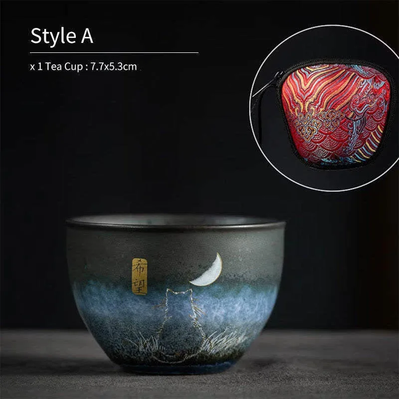 Mythstone Ceramic Teacup Lovely Cat Black Tea Cups 140ml - Image 7