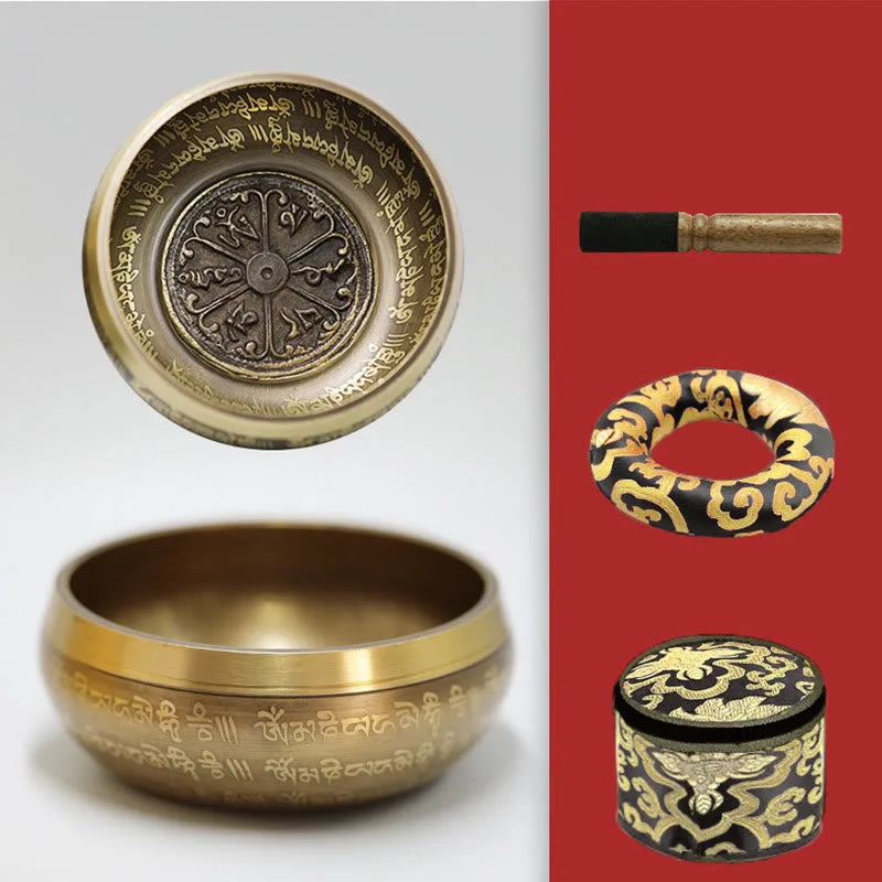 Mythstone Tibetan Meditation Sound Bowl Handcrafted for Healing and Mindfulness Singing Bowl Set - Image 8