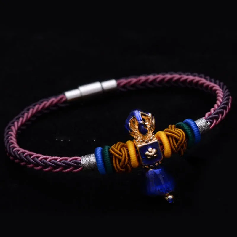 Mythstone Tibetan Handmade Dorje Vajra Strength Eight Threads String Bracelet - Image 8