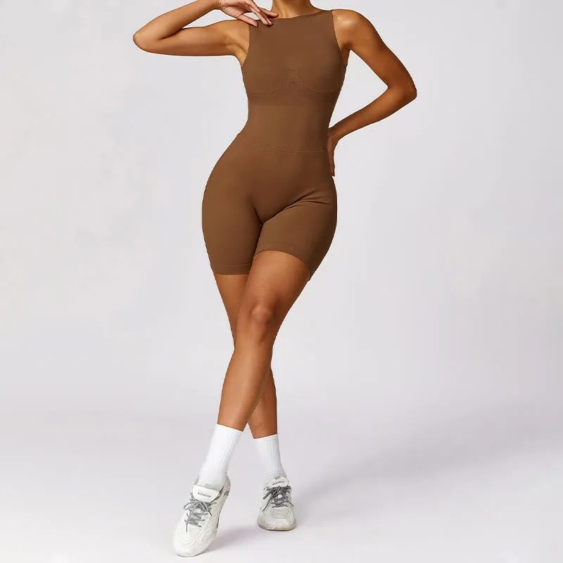 Mythstone High Stretch Sleeveless Seamless Jumpsuit Romper Sports Fitness Yoga Women Bodysuit - Image 2