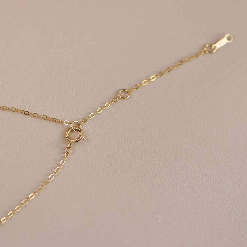 Mythstone 14K Gold Plated Pearl Hetian Jade Shell Luck Cat Kitten Necklace Pendant - Image 10