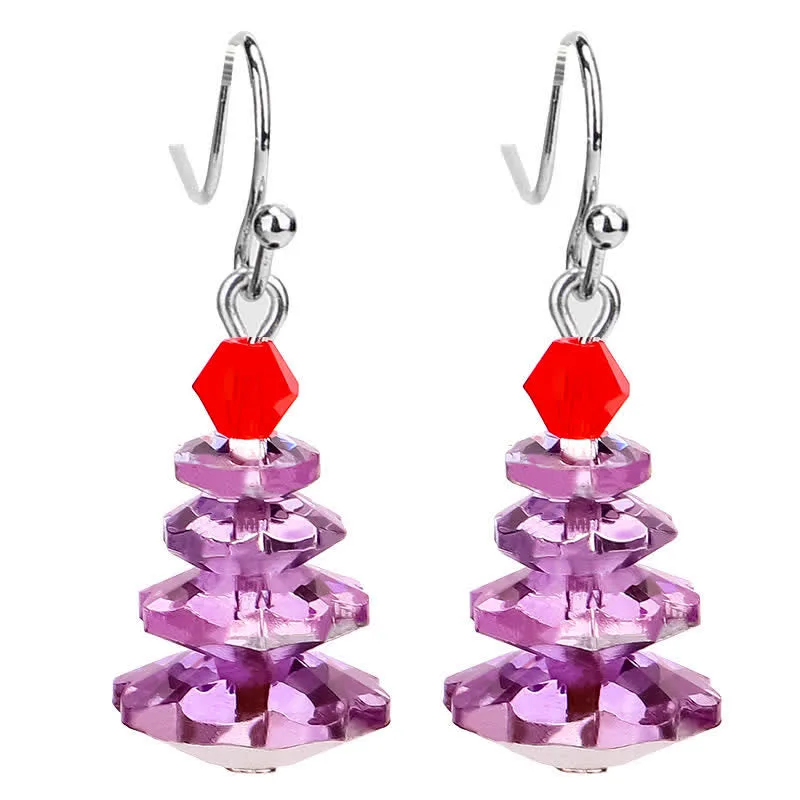 Mythstone Various Crystals Christmas Tree Amethyst Peace Healing Drop Earrings - Image 6