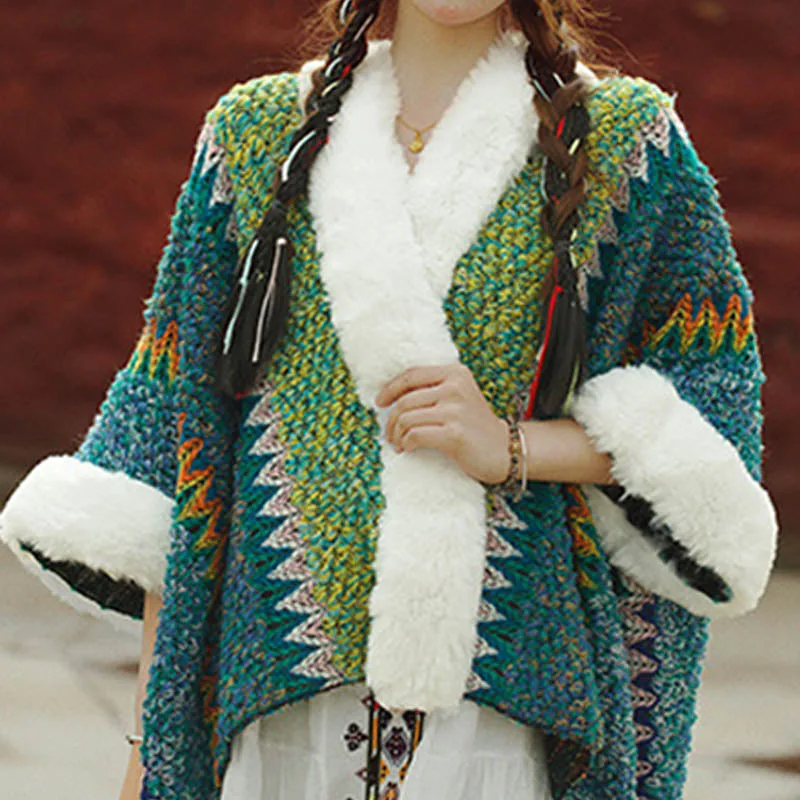 Mythstone Tibetan Multicolored Striped Shawl Winter Cozy Travel Scarf Wrap - Image 25