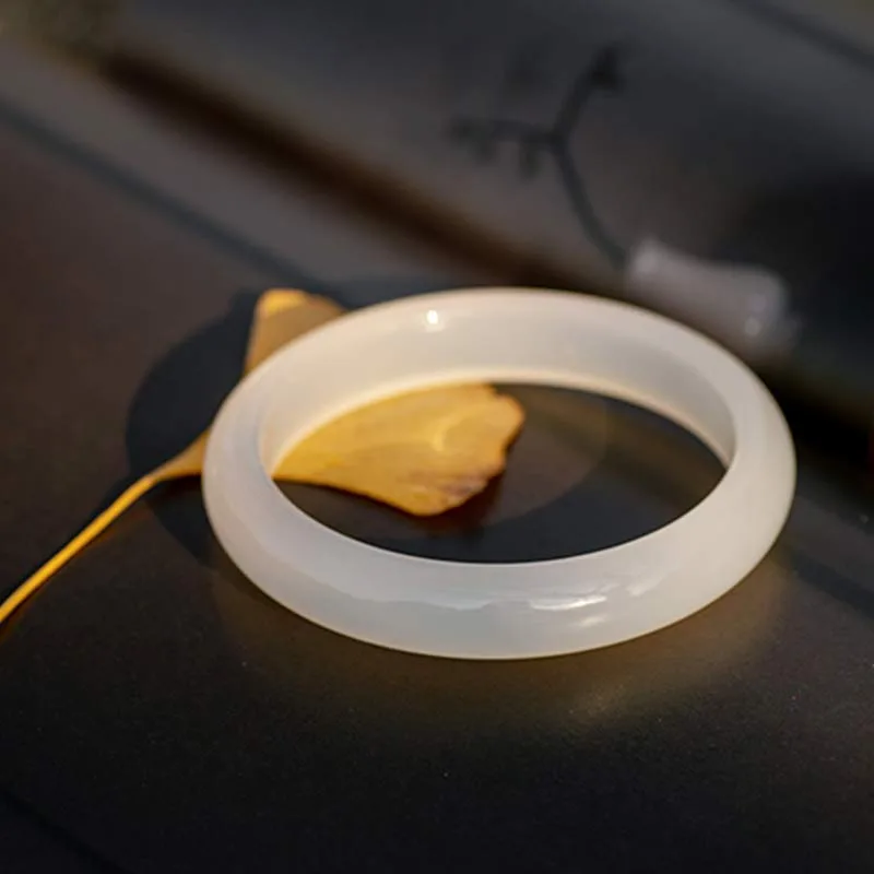 Mythstone Natural Chalcedony Harmony Positive Bracelet Bangle - Image 6