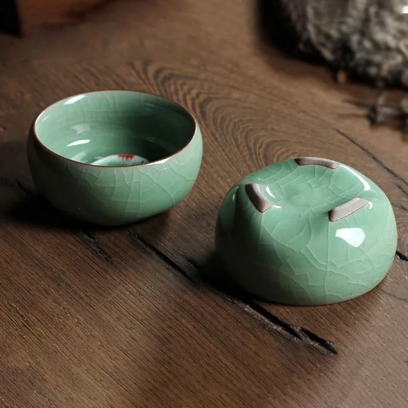 Mythstone Colorful Koi Fish Ceramic Teacup Kung Fu Tea Cup Bowl - Image 27