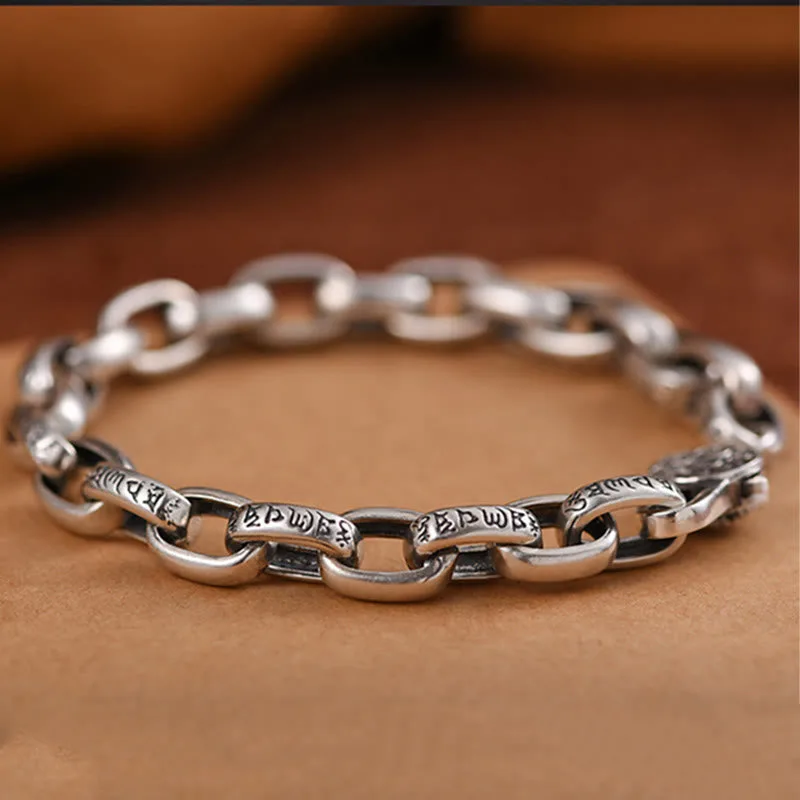 Mythstone Om Mani Padme Hum Double Dorje Copper Engraved Wisdom Bracelet - Image 6