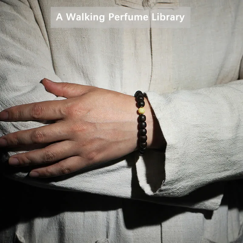 Mythstone Rare Brunei Agarwood Amber Balance Peace Calm Bracelet - Image 6