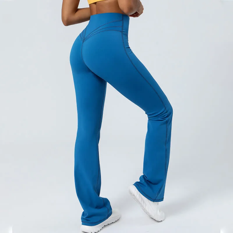 Mythstone Workout Sleeveless Backless Criss-Cross Strap Top Bra Flared Pants Sports Fitness Yoga Outfit - Image 5