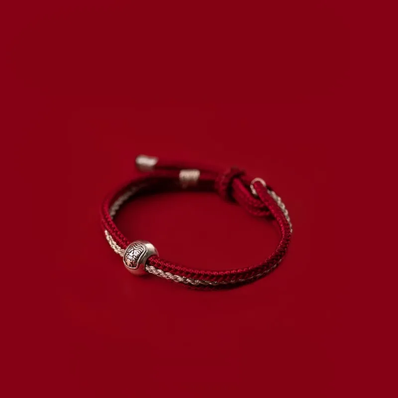 Mythstone 925 Sterling Silver Tibetan Zakiram Goddess of Wealth Luck Rope Bracelet - Image 7