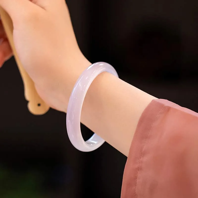 Mythstone Natural Chalcedony Harmony Positive Bracelet Bangle - Image 17