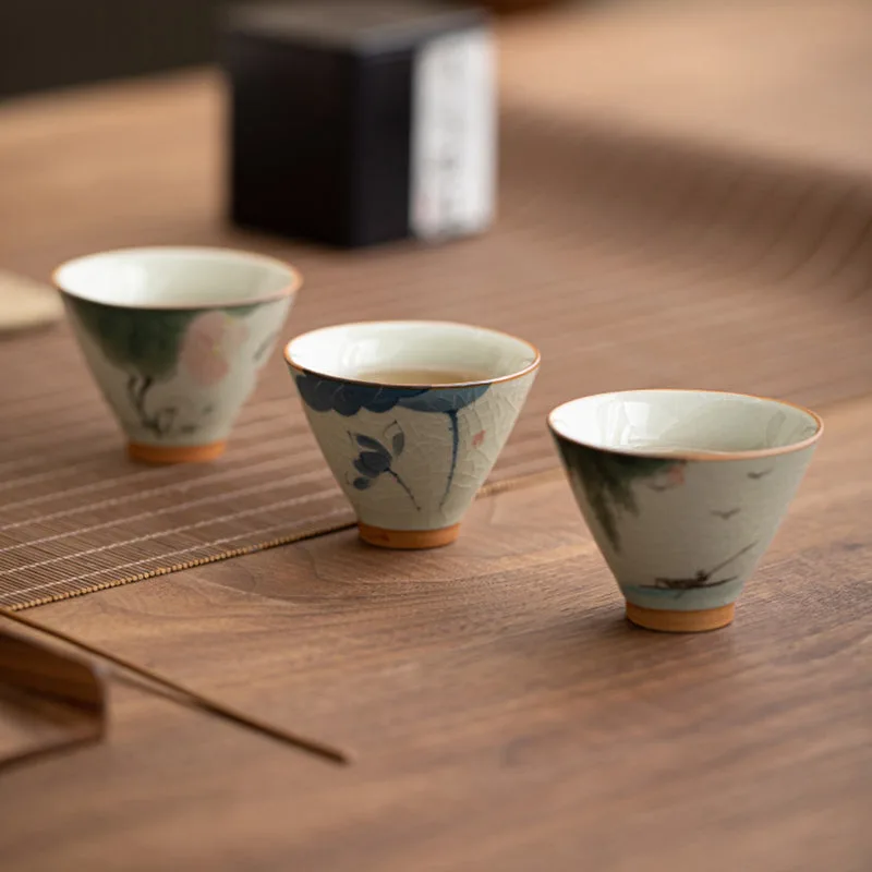 Mythstone Persimmon Boat Koi Fish Lotus Ceramic Teacup Kung Fu Tea Cup 50ml - Image 17