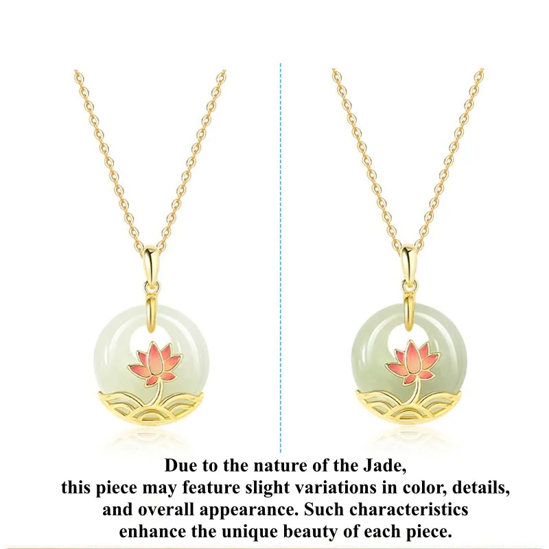 Mythstone 925 Sterling Silver Hetian White Jade Lotus Flower Blessing Necklace Pendant - Image 10
