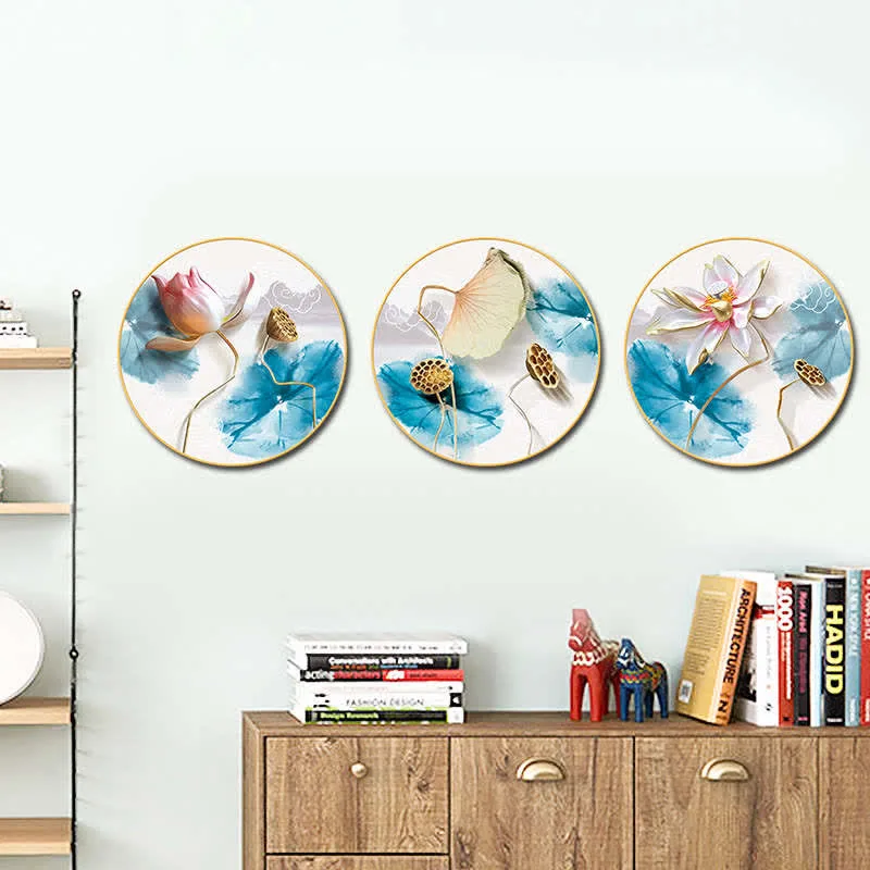Mythstone 3Pcs Lotus Flower Meditation Enlightenment Wall Art Stickers - Image 2