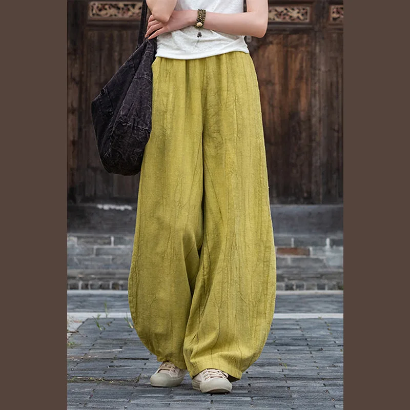 Mythstone Ramie Cotton Linen Pants Tie-dye Design Trousers Loose Zen Yoga Women's Pants with Pockets - Image 29