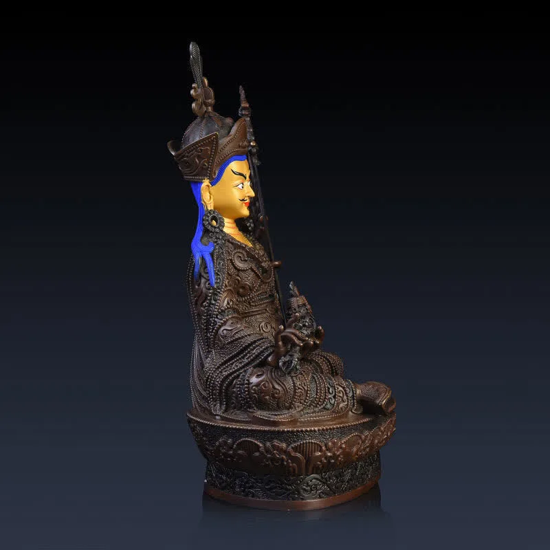 Mythstone Padmasambhava Buddha Figurine Serenity Copper Statue Home Decoration - Image 8